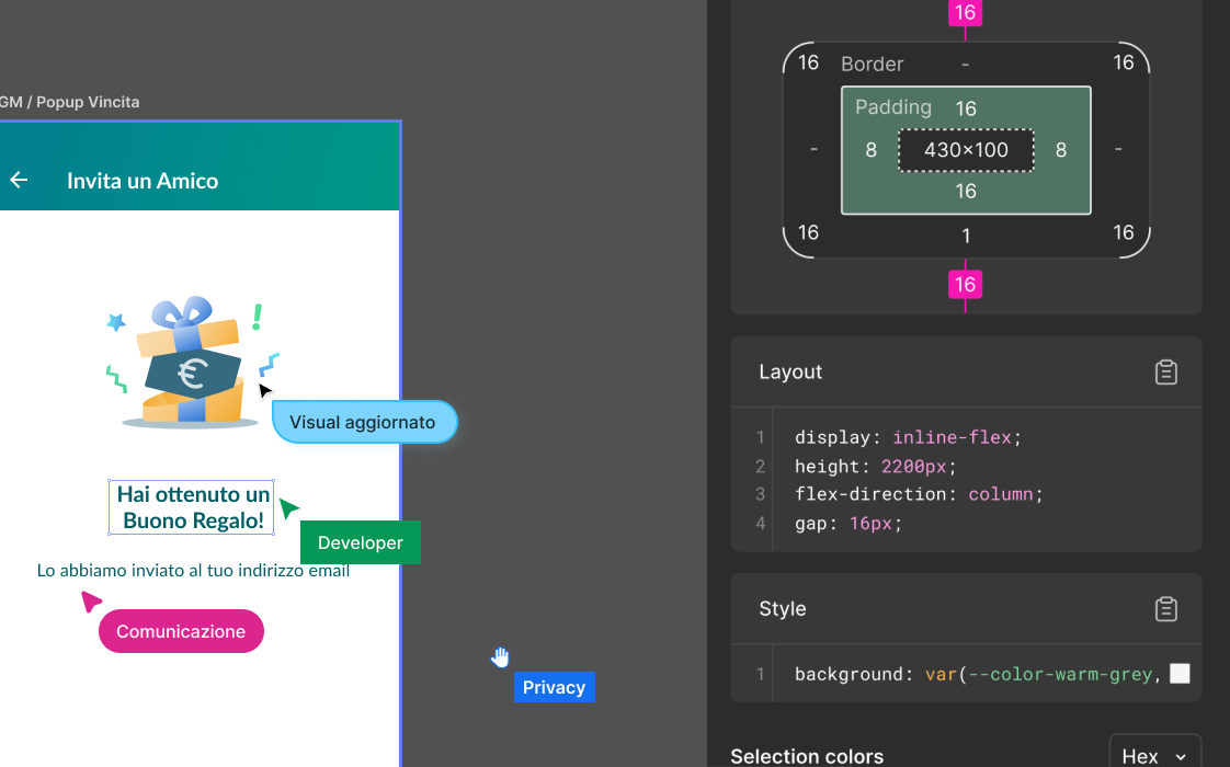 Figma collaboration across product, development, and stakeholder teams.