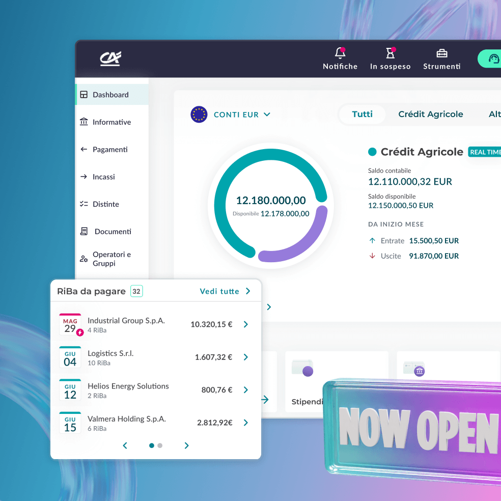 Mockup of the new Corporate Banking platform.